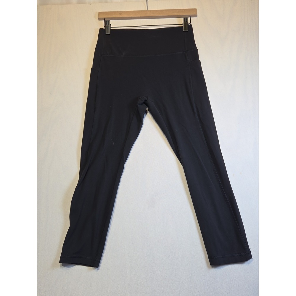 90 Degree by Reflex Women's Black Capri Leggings Pockets Size S Estimated